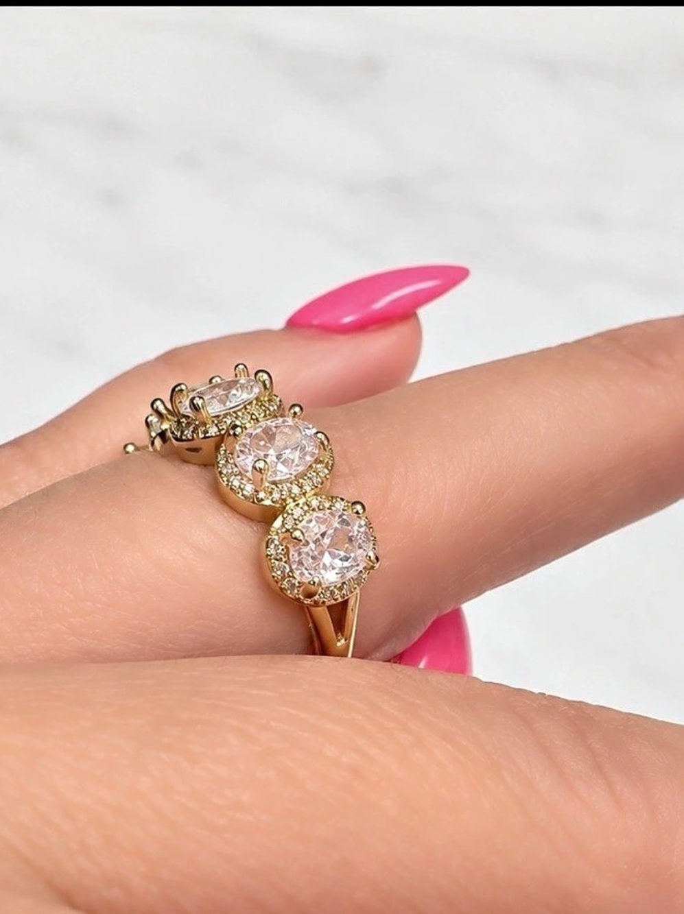 Crystal Cluster Ring in Gold NWT